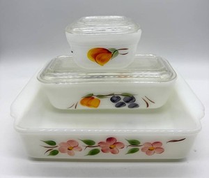 Anchor Hocking Refrigerator Dishes - 9 X 9 Pan & 2 Covered Dishes (Lot of 3)