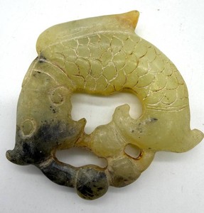 Carved Stone Fish Ornament - 2.5 in
