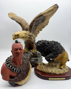 Eagle, Monfort Western Sculpture & Bust Mixed Lot - 8.5in