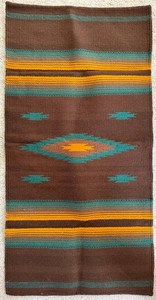 Handwoven Southwestern-Style Geometric Area Rug - 23 X 45 in