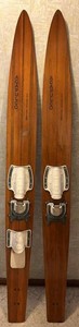 Vintage Acapulco Catamaran Wooden Water Skis 69in Pair