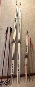 Vintage Cross-Country Skis & Poles Mixed Lot