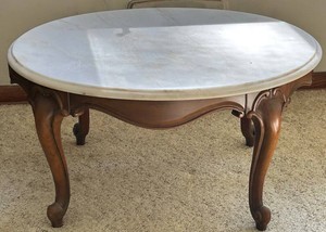 Vintage Weiman Tables Marble Top Occasional Table 265-9383 28 X 22 X 15 in