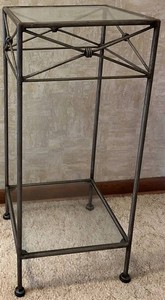 Metal & Glass Display Stand With Twisted-Wire Detail