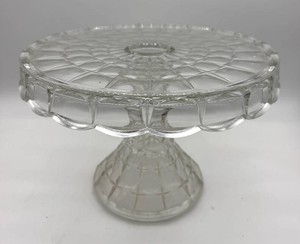 Vintage Indiana Glass Constellation Pedestal Cake Stand - 12in X 4.5in