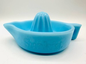 Vintage McKee Glass Sunkist Chalaine Blue Reamer Juicer