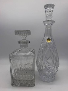 Princess House Lead Crystal Decanters 13.5in & 9.5in (Lot of 2)