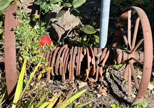 Antique Iron Hay Rake Agricultural Implement 31 X 19 in