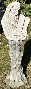 Religious Figure Sculpture With Tree-Trunk Pedestal