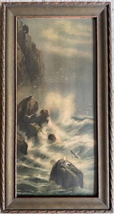 Vintage Elmer Keene Where the Seagull Is at Home Framed Artwork