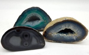 Agate Geode Slices & Polished Specimen - 3in (Lot of 3)