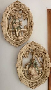 Vintage Jayess United Figural Wall Plaques - Pair