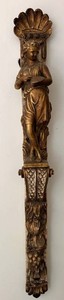 Vintage Ornate Figural Carved Architectural Wall Bracket - 36 in