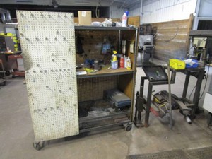 Rolling Shelving wTools & Misc. (see pics)