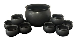 B - Crate & Barrel Cauldron Serving Bowl Set
