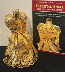 A - Celestial Angel 23K Gold Christmas Tree Topper