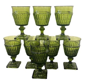 A - Vintage Indiana Glass Mount Vernon Stemware