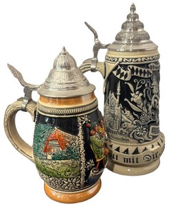A - Two Vintage German Beer Steins