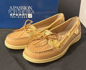A - Sperry Angelfish Linen Boat Shoes Size 8 12