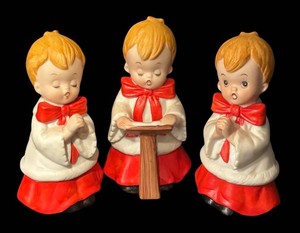 A - Three Vintage Homco Choir Boy Figurines