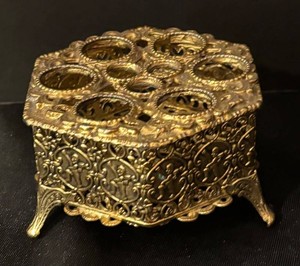 A - Vintage Hollywood Regency Filigree Lipstick Holder