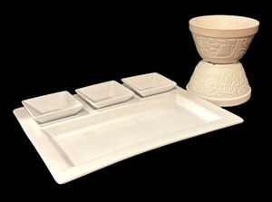 A - Stoneware Serving Platter & Two Mason Cash Bowls
