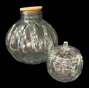 B - Large Lidded Vessel with Glass Pumpkin Decor