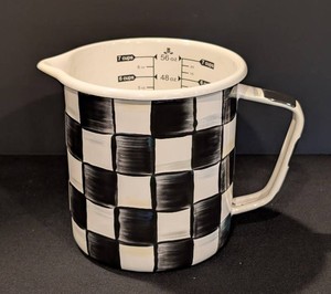 C - MacKenzie-Childs Courtly Check Enamel 7-Cup Measuring Cup  Pitcher