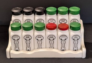C - Vintage Spice Jar Set - Griffiths 12-Piece Rack