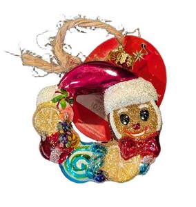 A - Christopher Radko Swirling With Sweets Wreath Gem Ornament 1020660