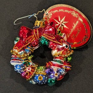 A - Christmas Ornament - Christopher Radko Joyful Wreath 1018354