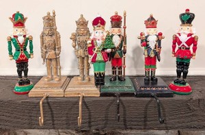 C - Nutcracker Stocking Holders & Figurines - 7-Piece Set