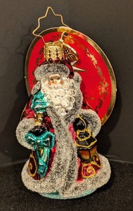 A - Christmas Ornament - Christopher Radko Traveling Father Christmas Gem