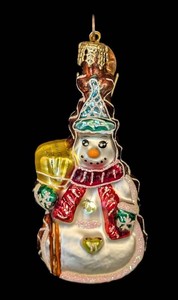 A - Christmas Ornament - Christopher Radko Cookie-Cut Snowman