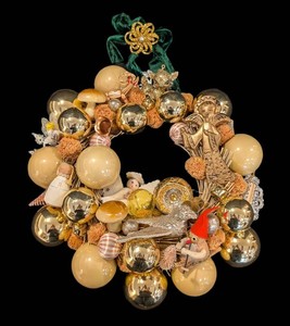 A - Vintage Ornament Christmas Wreath  12 in Diameter
