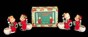 A - Vintage Noel Cherub Candle Holders - Commodore No. 3006 (Lot of 4)