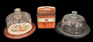 B - Vintage Covered Dishes & Salt Holder Mixed Lot