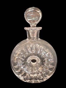 B - Crystal Decanter - Atlantis Cut Crystal With Spherical Stopper
