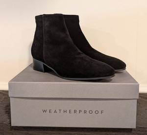 B - Womens Suede Ankle Boots - Aquatalia 34LB841-BLK Size 9