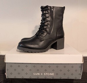 B - Womens Boots - Sun & Stone SLOANIEP Lace-Up Size 9.5