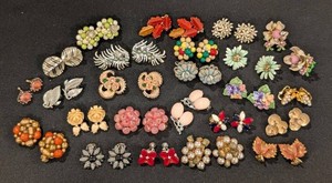 C - Vintage Clip-On Earrings Mixed Lot