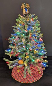 B - Miniature Christmas Tree With Lights & Ornaments