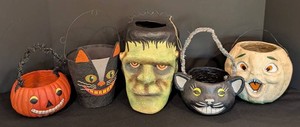 B - Halloween Character Pails Mixed Lot of 5