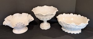 B - Vintage Milk Glass Bowls (Lot of 3)
