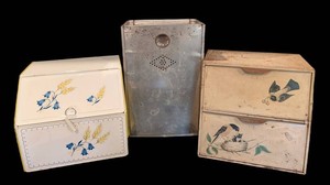 C - Vintage Metal Bread & Pie Bins (Lot of 3)