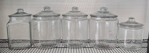 G - Vintage Glass Canisters Set of 5