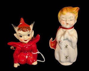 A - Vintage Kreiss 1955 Angel & Devil Salt and Pepper Shakers