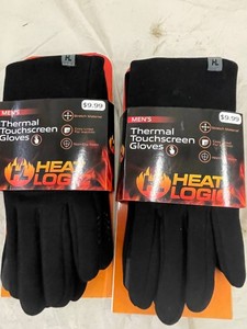 HeatLogic Mens Thermal Touchscreen Gloves ML (Lot of 2)