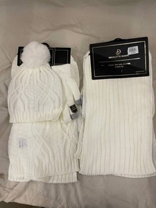 Charlotte Daniel Ivory Scarf, Hat & Gloves 3-Piece Set lot of 2