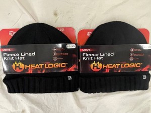 HeatLogic Mens Fleece-Lined Knit Hats (Lot of 2)